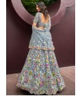 Turquoise Blue Net Zarkan heavy Sequin Embroidery Bridal Lehenga Choli