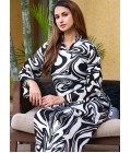 Black And White Satin Printed Casual Co-Ord Set