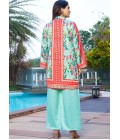 Sea Green Satin Printed Casual Co-Ord Set