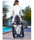 White And Navy Blue Satin Printed Casual Co-Ord Set