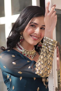 Navy Blue Faux Blooming Embroidered Sequins Work Wedding Gown With Dupatta