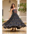Black Georgette Gamthi Work Navratri Gown Black Georgette Gamthi Work Navratri Gown