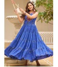 Blue Georgette Gamthi Work Navratri Gown Blue Georgette Gamthi Work Navratri Gown