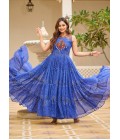 Blue Georgette Gamthi Work Navratri Gown Blue Georgette Gamthi Work Navratri Gown