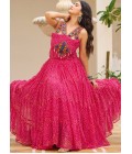 Red Georgette Gamthi Work Navratri Gown Red Georgette Gamthi Work Navratri Gown