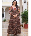 Brown Gamthi Work Navratri Gown Brown Gamthi Work Navratri Gown