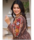 Brown Gamthi Work Navratri Gown Brown Gamthi Work Navratri Gown