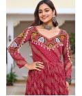 Red Gamthi Work Navratri Gown Red Gamthi Work Navratri Gown