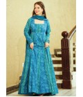 Blue Georgette Digital Print Anarkali Gown