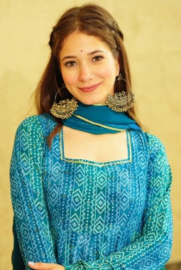 Blue Georgette Digital Print Anarkali Gown