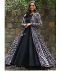 Black Muslin Digital Print Indo Western Suit