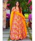 Multicolor Rayon Digital Printed Anarkali Full Flared Gown