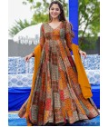 Multicolor Heavy Rayon Digital Printed Anarkali Full Flared Gown