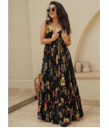 Black Rayon Digital Printed Anarkali Gown