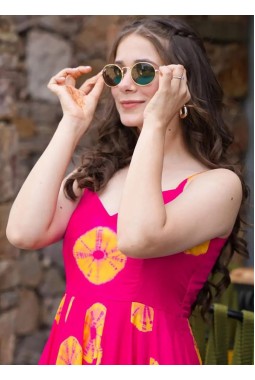 Pink Rayon Digital Printed Anarkali Gown