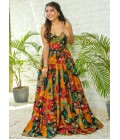 Multicolor Rayon Digital Printed Anarkali Gown