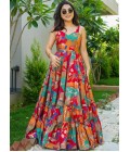 Multicolor Heavy Rayon Digital Printed Anarkali Gown