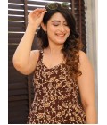 Brown Rayon Digital Printed Anarkali Gown