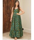 Green Rayon Digital Printed Anarkali Gown