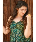 Green Rayon Digital Printed Anarkali Gown