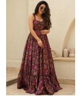 Purple Rayon Digital Printed Anarkali Gown