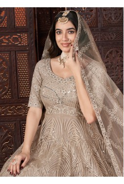 Chiku Net Mirror Work Designer Gown