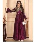 Wine Triva Silk Embroidered Wedding Gown