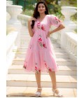 Pink Kota Checks Digital Print Western Wear Dress