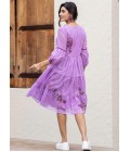 Purple Kota Checks Digital Print Western Wear Dress