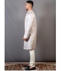 Multi Color Jacquard Wedding Indo-Western For Men