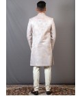 Multi Color Jacquard Wedding Indo-Western For Men