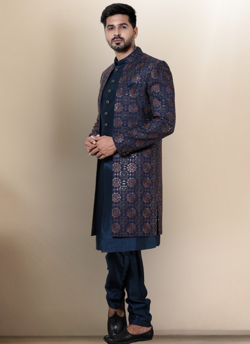 Rama Soft Silk Mens Wedding Indo Western