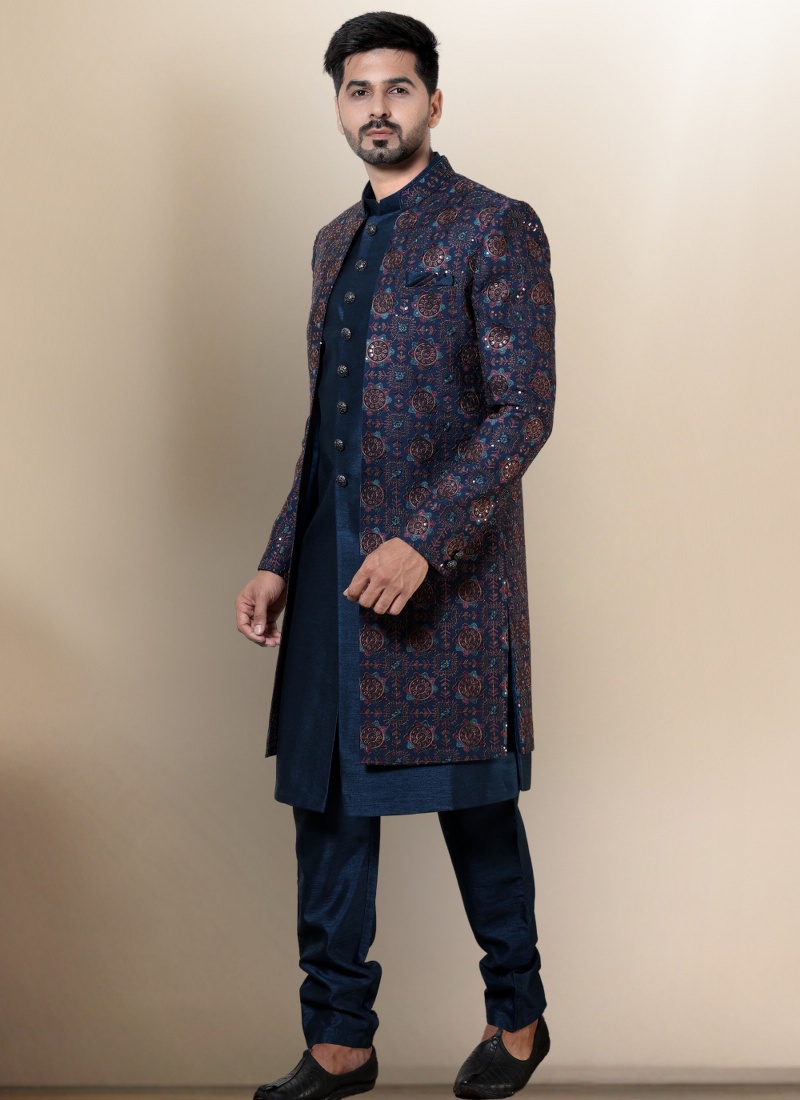 Rama Soft Silk Mens Wedding Indo Western