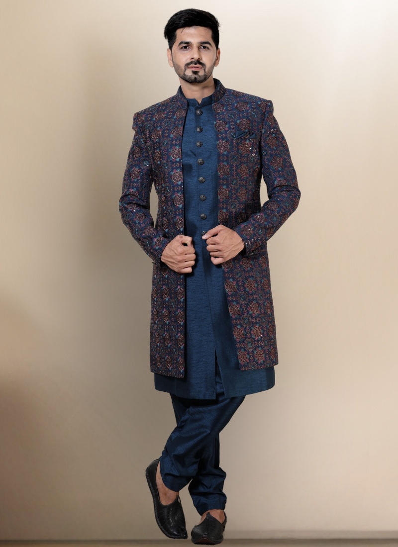 Rama Soft Silk Mens Wedding Indo Western