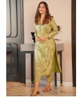 Garden Green Pure Maslin Digital Print Kurti Pant Set