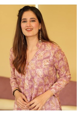 Coral Pure Maslin Digital Print Kurti Pant Set