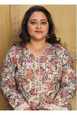 Multi Color Rayon Printed Casual Wear Plus Size Long Kurti