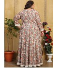 Multi Color Rayon Printed Casual Wear Plus Size Long Kurti