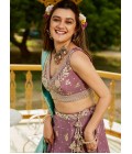 Rose Gold Chinnon Sequins Coding Embroidered Wedding Lehenga Choli Rose Gold Chinnon Sequins Coding Embroidered Wedding Lehenga Choli