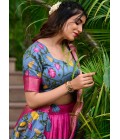 Pink Silk Kalamkari Print Navratri Lehenga Choli Pink Silk Kalamkari Print Navratri Lehenga Choli