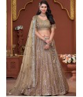 Golden Net Sequins Embroidered Wedding Lehenga Choli