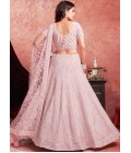 Baby Pink Net Zarkan Wedding Lehenga Choli