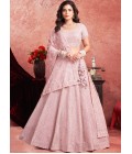 Baby Pink Net Zarkan Wedding Lehenga Choli