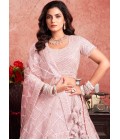 Baby Pink Net Zarkan Wedding Lehenga Choli