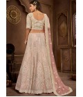 Peach Net Zarkan Codding Wedding Lehenga Choli