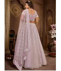 Lavender Net Sequins Wedding Lehenga Choli