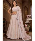 Baby Pink Net Zarkan Wedding Lehenga Choli