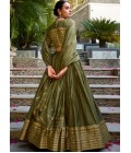 Green Chanderi Zari Weaving Festival Wear Lehenga Choli Green Chanderi Zari Weaving Festival Wear Lehenga Choli