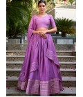 Lavender Chanderi Zari Weaving Festival Wear Lehenga Choli Lavender Chanderi Zari Weaving Festival Wear Lehenga Choli