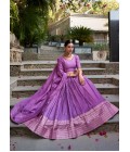 Lavender Chanderi Zari Weaving Festival Wear Lehenga Choli Lavender Chanderi Zari Weaving Festival Wear Lehenga Choli